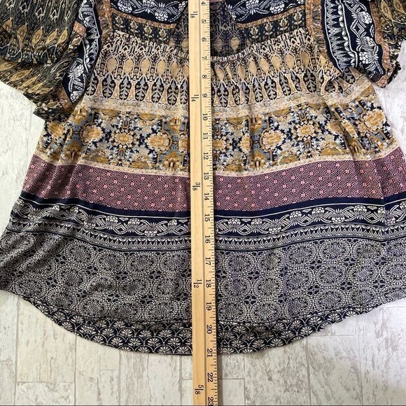 Lucky Brand Boho Flutter Sleeve Top Size Small - Picture 10 of 12
